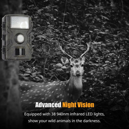Trail Camera with 16MP Photo and 1080P Video, Infrared Night Vision
