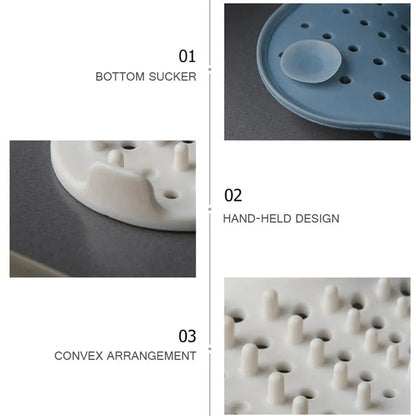 Spiral Shower Drain Hair Catcher with Suction Cups and Center Handle
