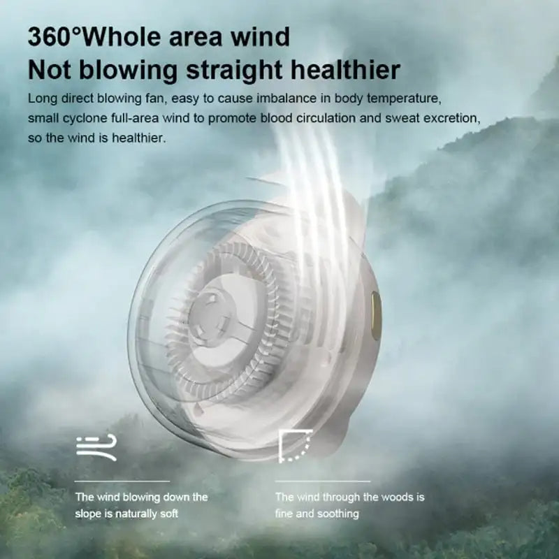 Bladeless Clip Fan with 23-Hour Battery and Neck or Waist Attachment