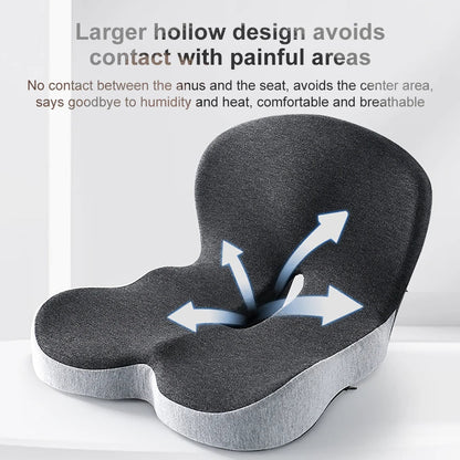 Memory Foam Seat Cushion with Lumbar Support and L-Shaped Backrest