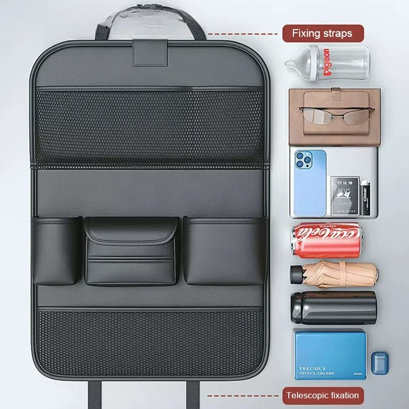 Car Back Seat Organizer with Foldable Tray and Tablet Holder