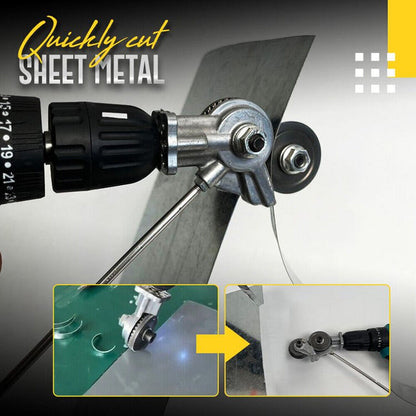 Metal Sheet Cutter Drill Attachment with Safety Guard and Ergonomic Grip