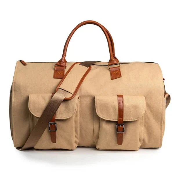 Convertible Duffle Bag with Garment Mode and Shoe Compartment, Rolling Handle
