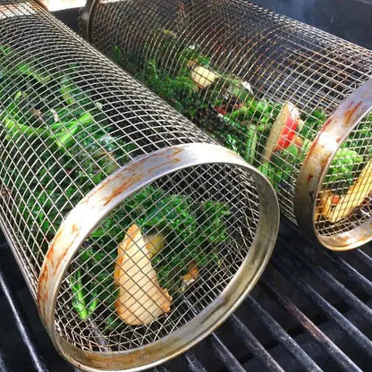 Rotisserie Grill Basket with 360 Degree Rotation and Fine Mesh, Dishwasher Safe All Vera Mart