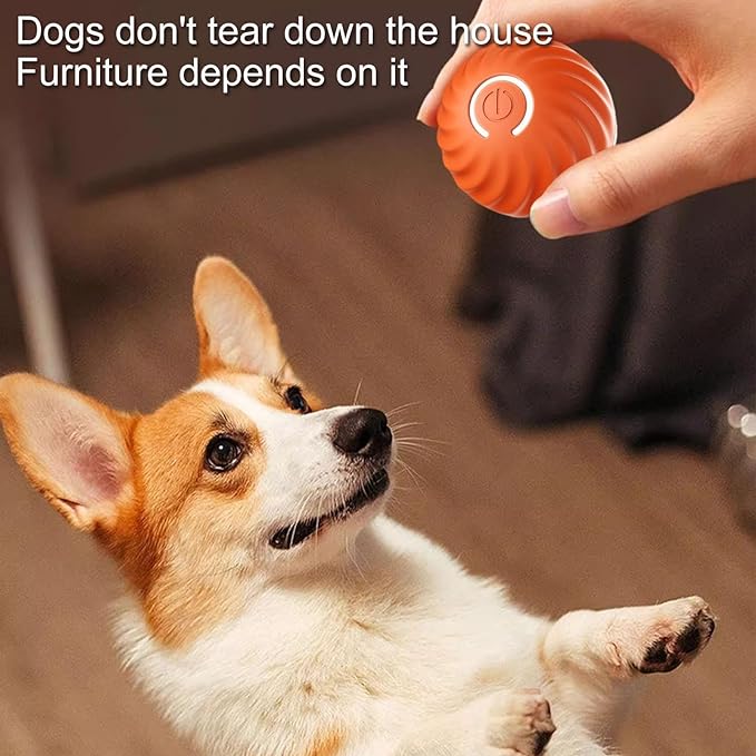 Automatic Rolling Dog Toy with Obstacle Sensor and 60-Minute Battery, Rechargeable All Vera Mart