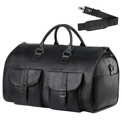 Convertible Duffle Bag with Garment Mode and Shoe Compartment, Rolling Handle