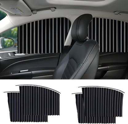 Magnetic Satin Car Window Shades with UV Protection and Sliding Track System