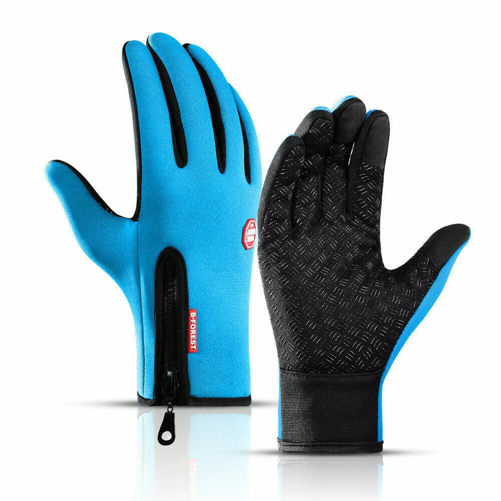 Thermal Touchscreen Gloves with Silicone Grip Palms and Wind-Resistant Shell