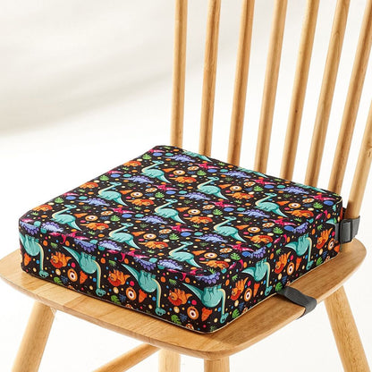 Foldable Booster Seat with Dual Strap Attachment and Removable Cover for Toddlers