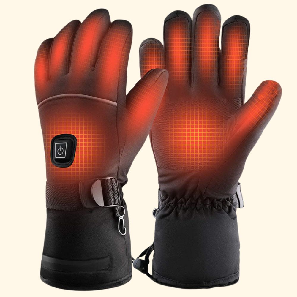 Rechargeable Heated Gloves with Carbon Fiber Elements and Touchscreen Tips, 8-Hour Runtime