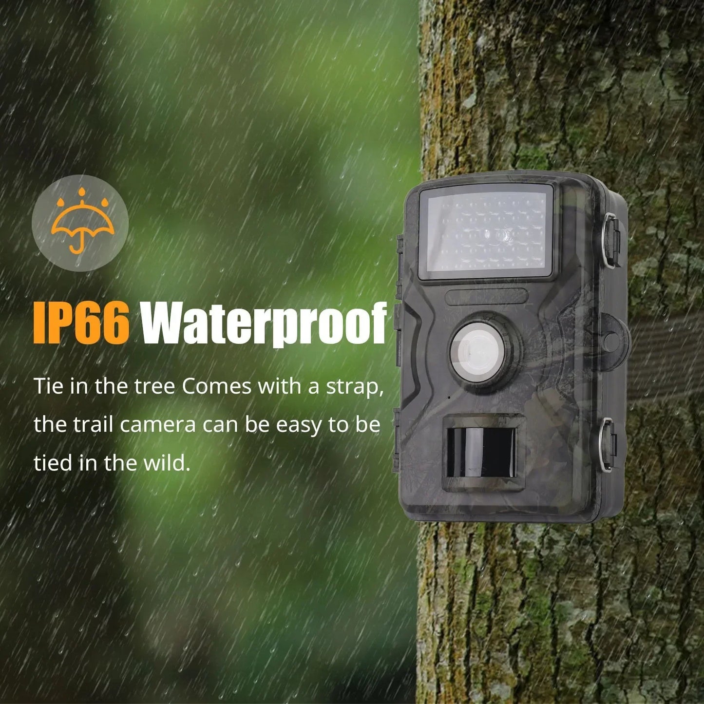 Trail Camera with 16MP Photo and 1080P Video, Infrared Night Vision