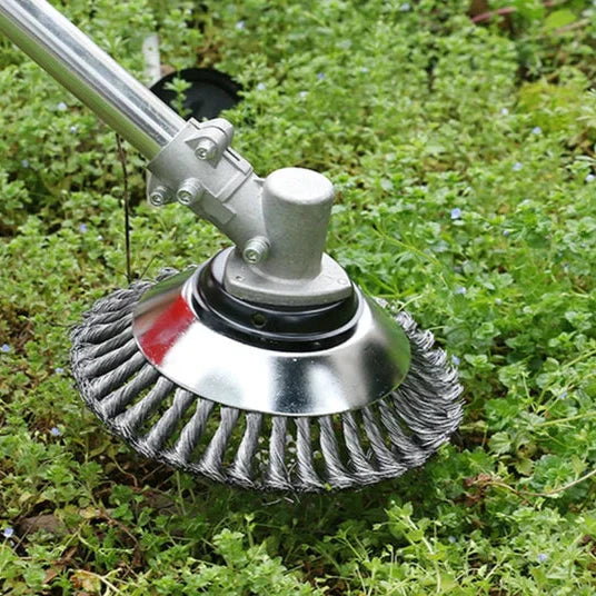 Carbon Steel Weed Brush Head with 360 Degree Cutting and Universal Trimmer Fit