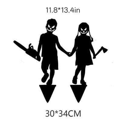 Metal Yard Stake Shadow Caster with Spotlight Projection for Halloween Displays
