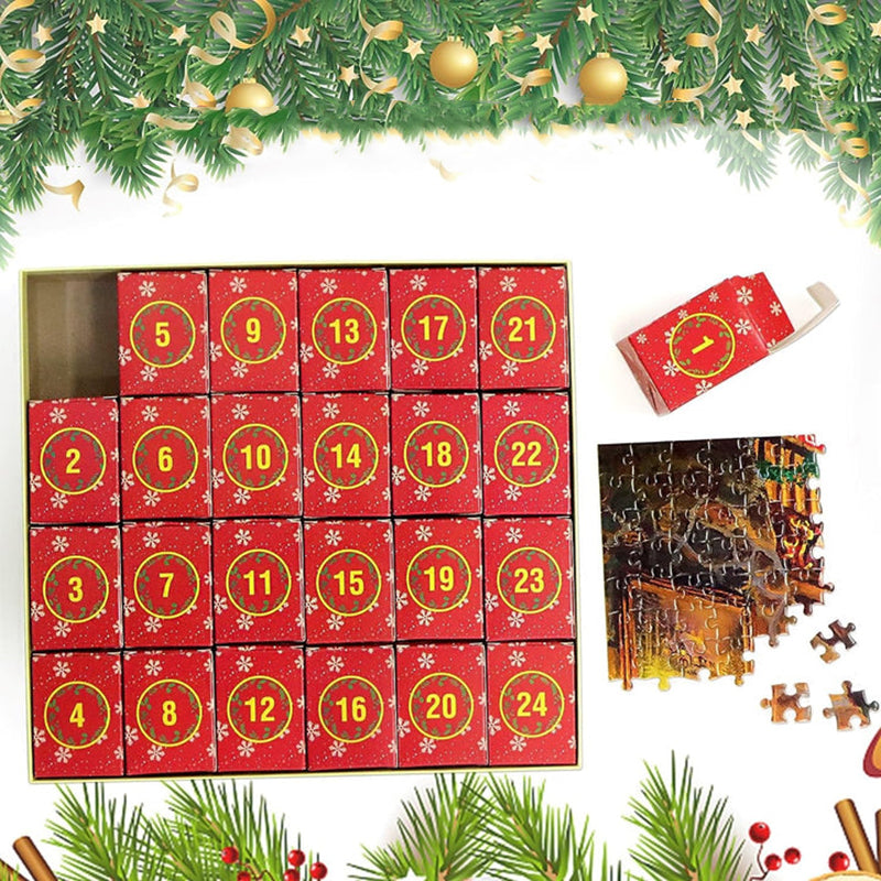 Daily Puzzle Advent Calendar with 1008 Pieces and Reference Poster