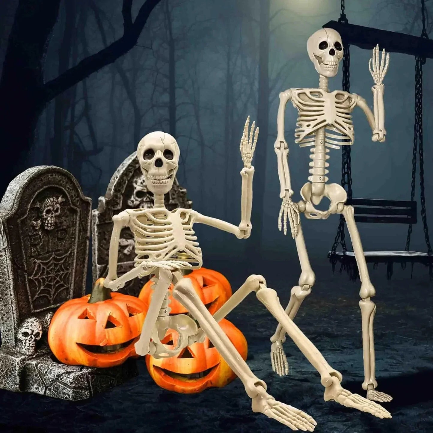 Poseable Skeleton Decoration with 12 Movable Joints and Molded Bone Detail