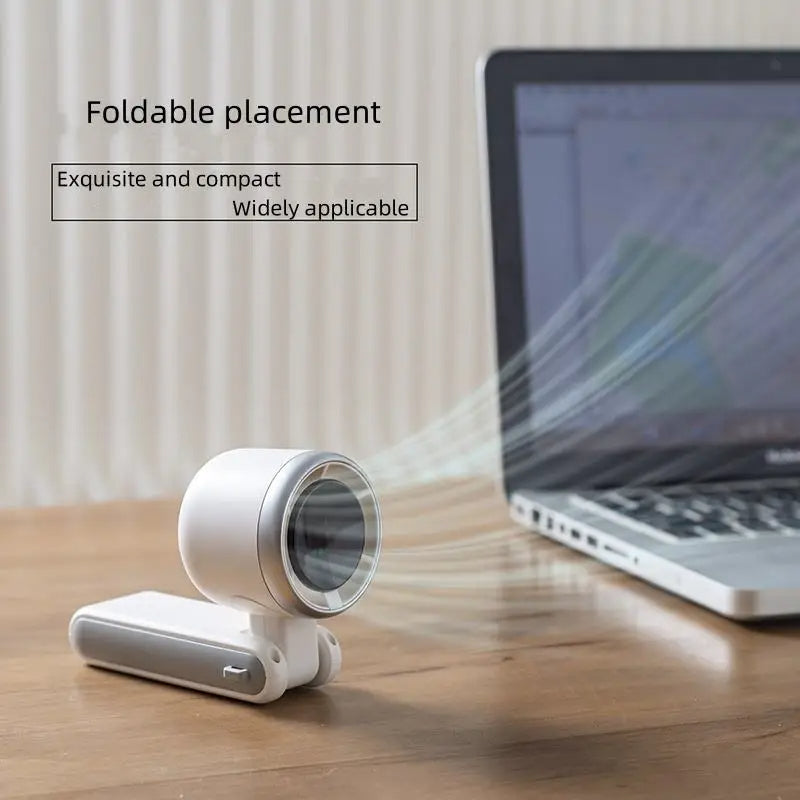 Foldable Handheld Fan with Digital Battery Display and 5-Speed Motor
