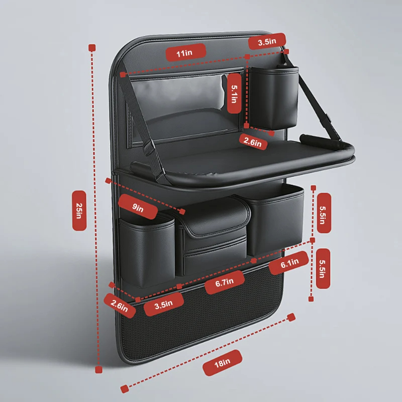 Car Back Seat Organizer with Foldable Tray and Tablet Holder