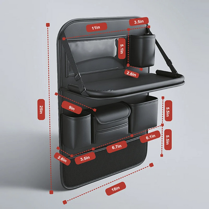 Car Back Seat Organizer with Foldable Tray and Tablet Holder