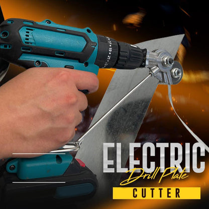 Metal Sheet Cutter Drill Attachment with Safety Guard and Ergonomic Grip