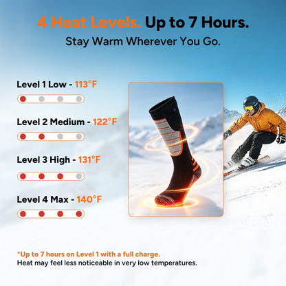 Heated Socks with Adjustable Temperature Control and Rechargeable Battery Pack