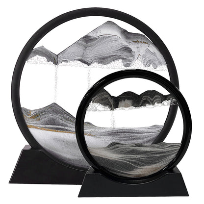 Flowing Sand Art Frame with Colored Layers and Gravity Motion