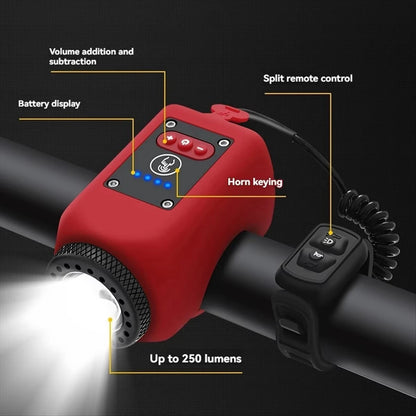 Bike Horn and Light with 110dB Alert Tones and Four Lighting Modes