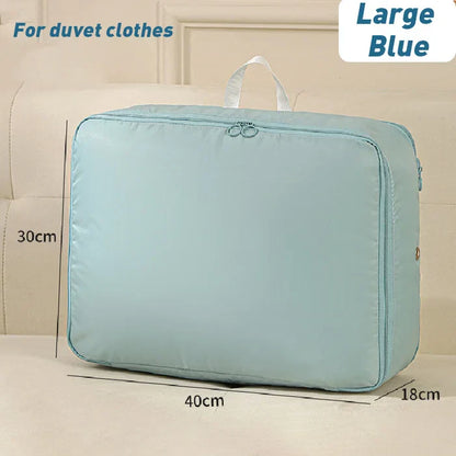 Vacuum-Free Compression Storage Bag with Built-In Zipper Channel and Reinforced Handles