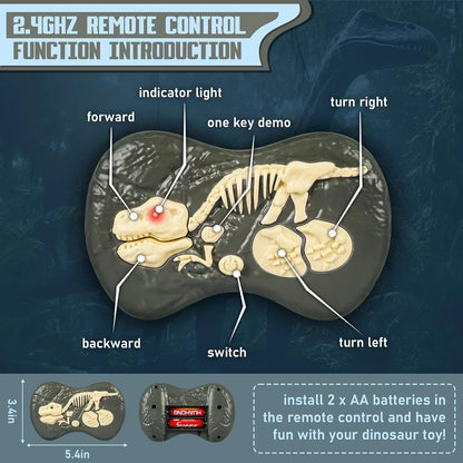 Walking Velociraptor Toy with Remote Control and Sound Effects, USB Rechargeable