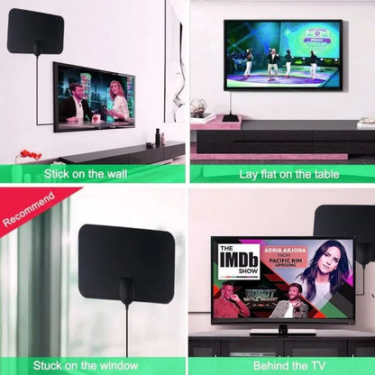Indoor TV Antenna with 49.7 Mile Range and VHF/UHF Reception, 10ft Cable All Vera Mart