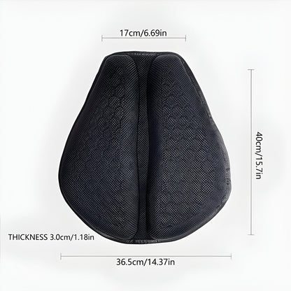 Gel Seat Cushion with Honeycomb Interior and Airflow Groove for Motorcycles