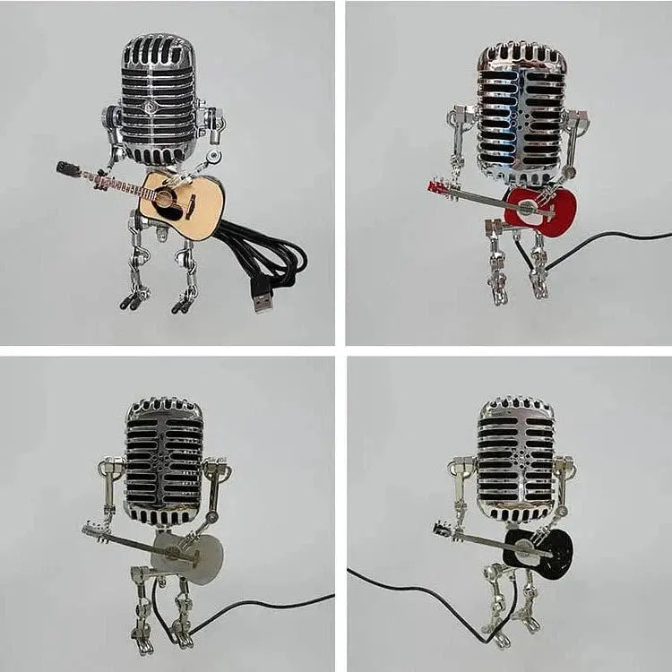Retro Microphone Lamp with Articulated Joints and Robot Accent, LED Compatible All Vera Mart