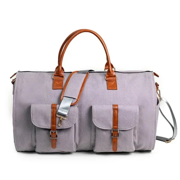 Convertible Duffle Bag with Garment Mode and Shoe Compartment, Rolling Handle
