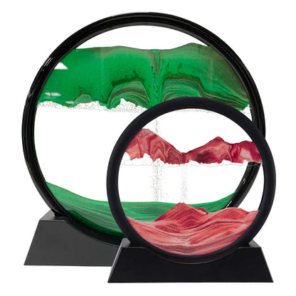 Flowing Sand Art Frame with Colored Layers and Gravity Motion