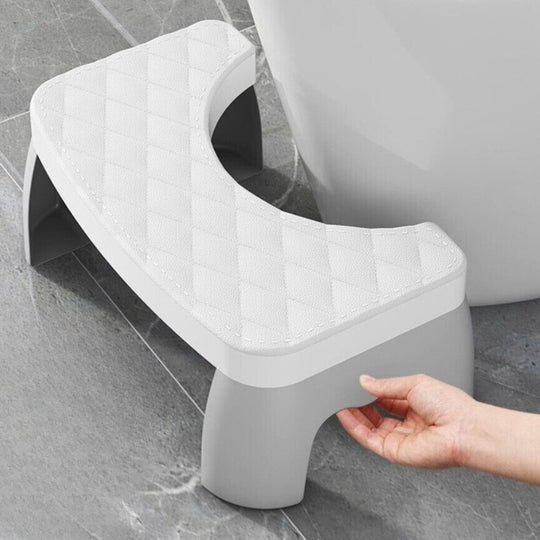 Toilet Stool with Textured Grip Surface and Compact Design for Better Posture