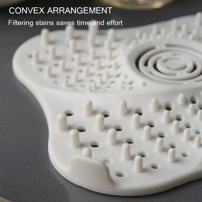 Spiral Shower Drain Hair Catcher with Suction Cups and Center Handle