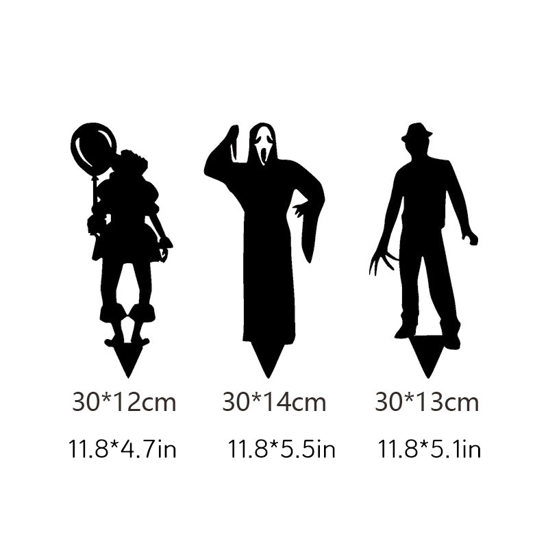 Metal Yard Stake Shadow Caster with Spotlight Projection for Halloween Displays