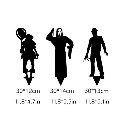 Metal Yard Stake Shadow Caster with Spotlight Projection for Halloween Displays