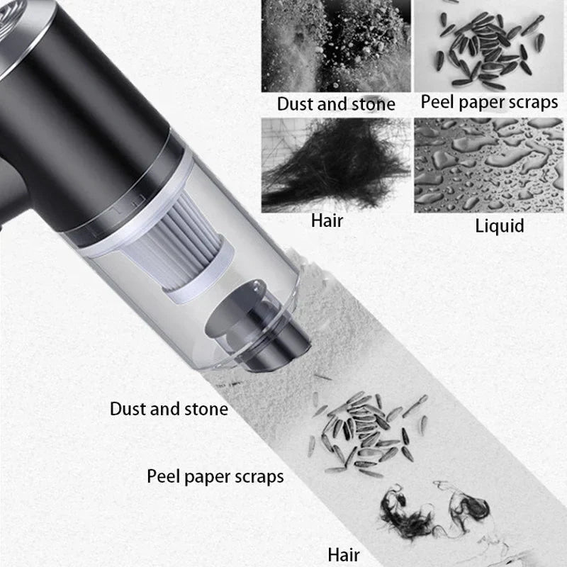 Cordless Handheld Vacuum with Dual Nozzle Attachments and Built-in Light, 5000 Pa Suction All Vera Mart