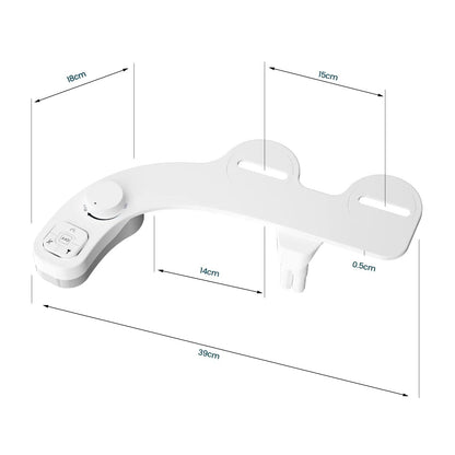 Bidet Attachment with Dual Nozzle Spray and Adjustable Water Pressure, Self-Cleaning