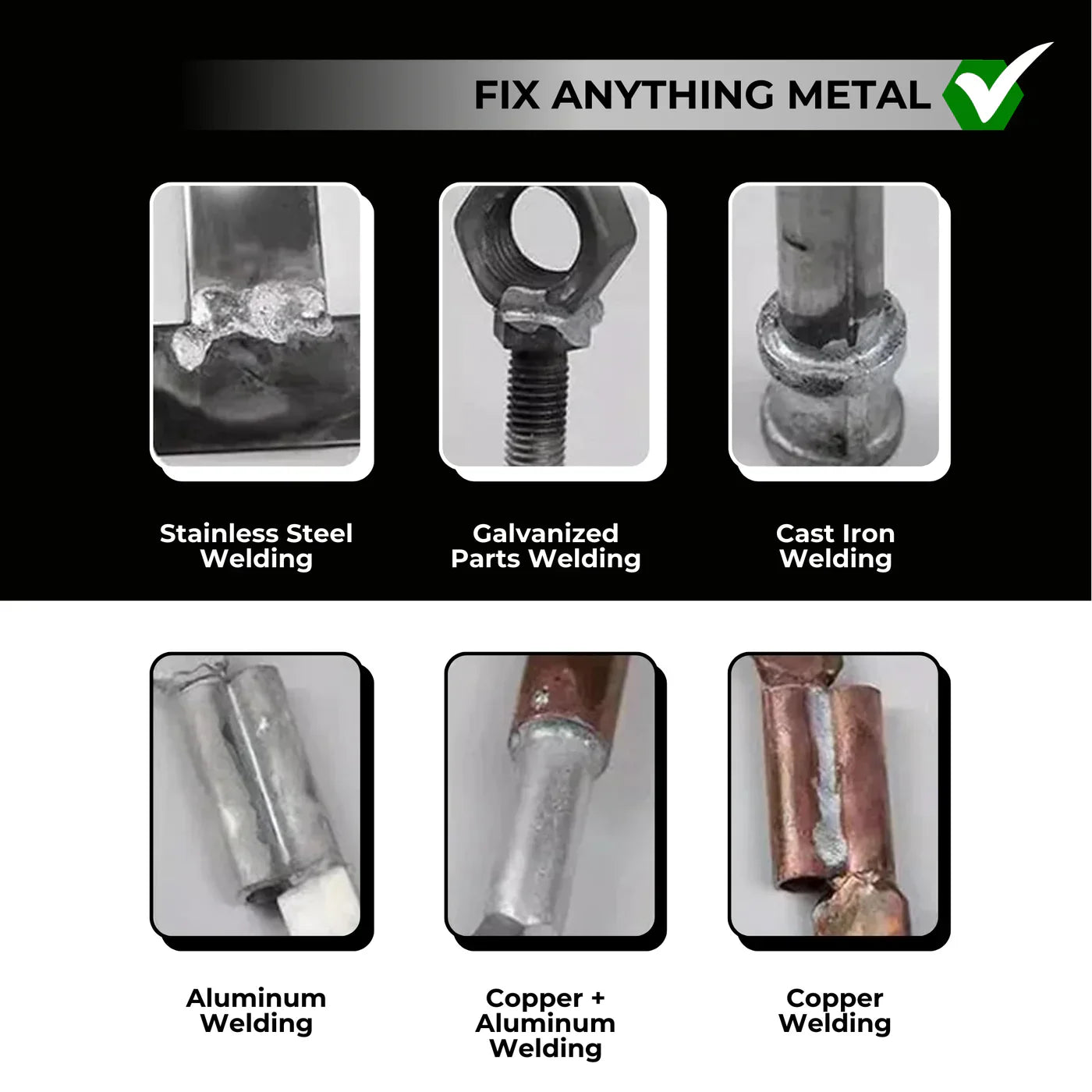 Metal Repair Rods with Heat Gun Activation and Multi-Metal Bonding, Dual Diameter Kit