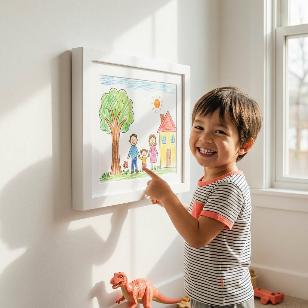 Magnetic Artwork Display Frame for Wall with 150 Sheet Storage Capacity