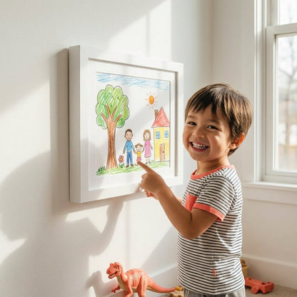 Magnetic Artwork Display Frame for Wall with 150 Sheet Storage Capacity