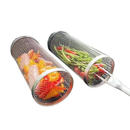 Rotisserie Grill Basket with 360 Degree Rotation and Fine Mesh, Dishwasher Safe All Vera Mart