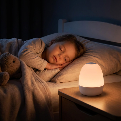 Touch-Activated LED Night Light with Adjustable Brightness and Silicone Body