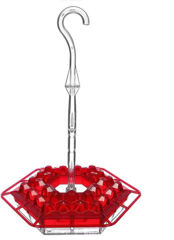 Hummingbird Feeder with Raised Diamond Ports and Ant Guard, 12oz Capacity