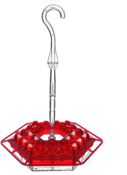 Hummingbird Feeder with Raised Diamond Ports and Ant Guard, 12oz Capacity