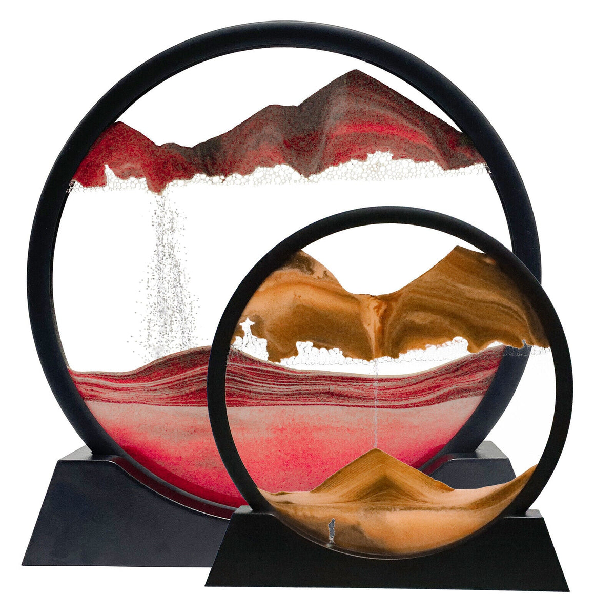 Flowing Sand Art Frame with Colored Layers and Gravity Motion