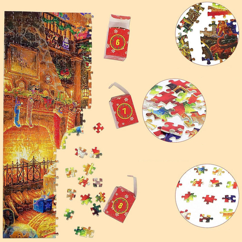 Daily Puzzle Advent Calendar with 1008 Pieces and Reference Poster