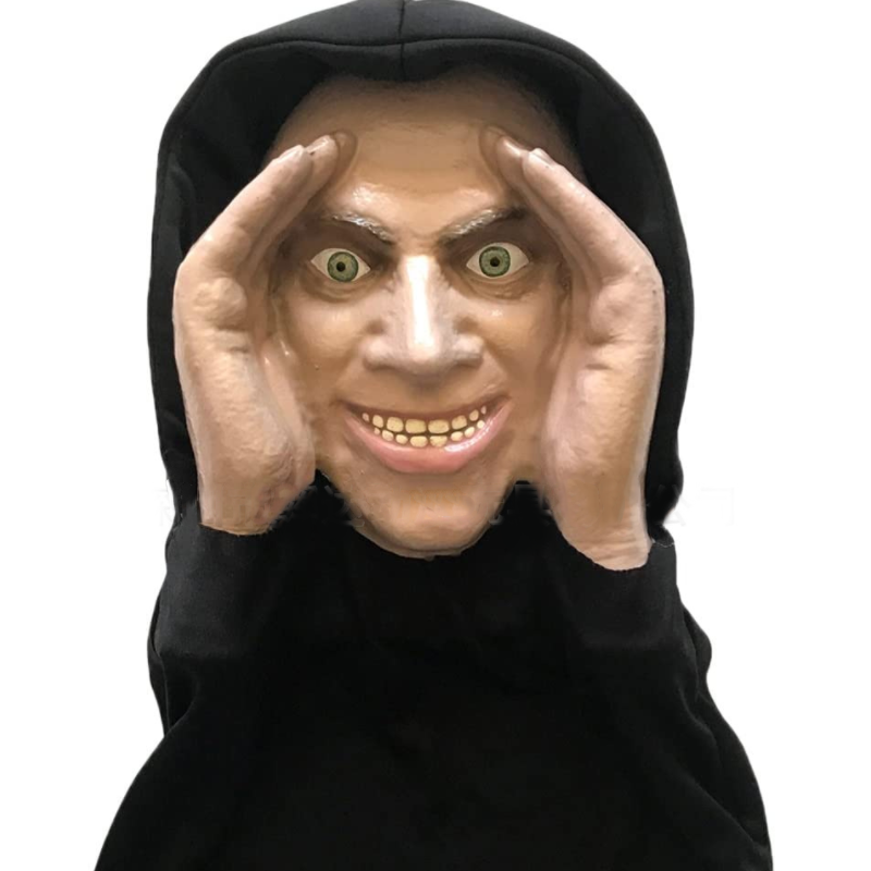 Creepy Peeker Window Decoration with Life Size Hooded Face and Suction Cups