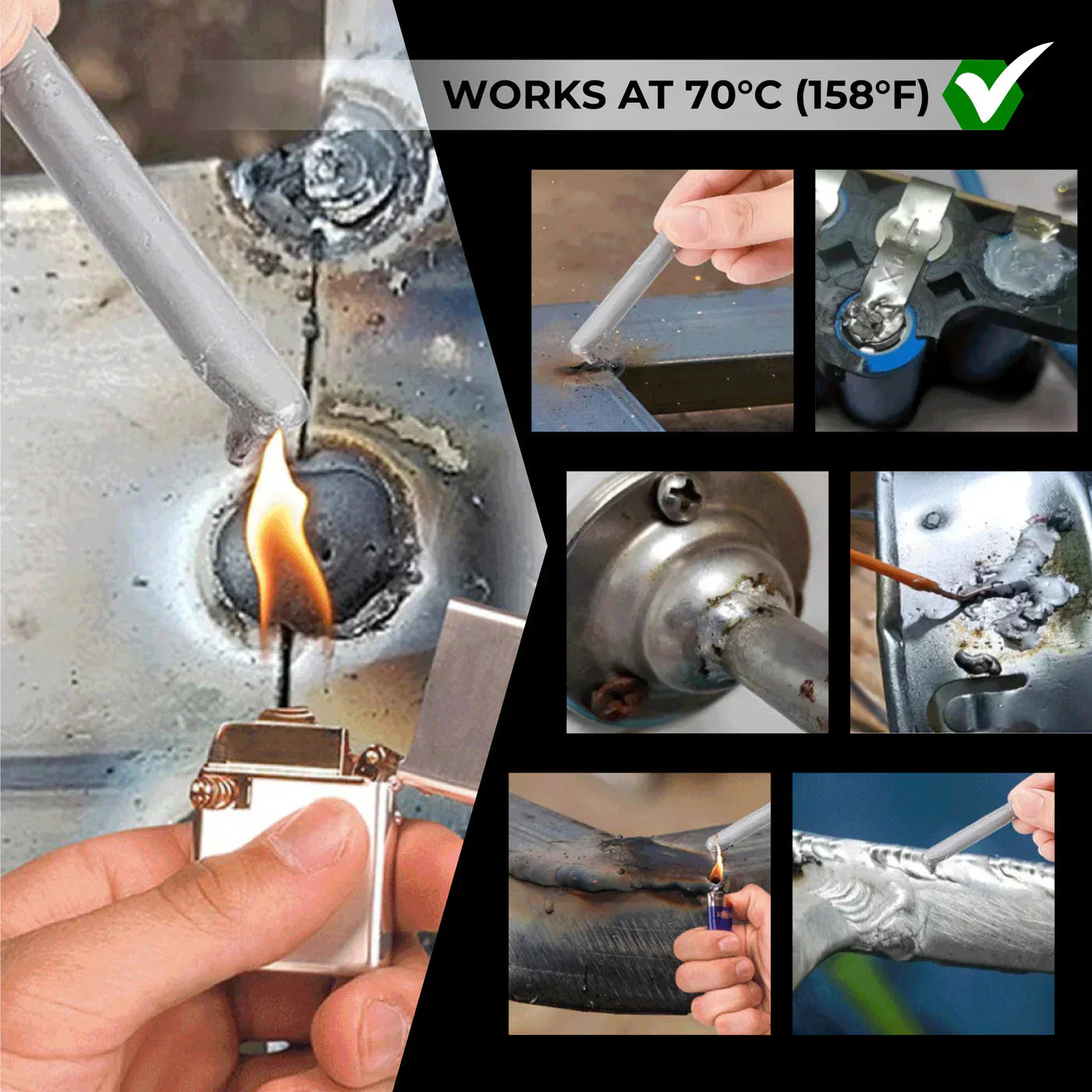 Metal Repair Rods with Heat Gun Activation and Multi-Metal Bonding, Dual Diameter Kit